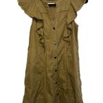 Anthropologie Pilcro Flutter-Sleeve Button Down Tunic Mini Dress Military XS Photo 3