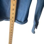 Haik's Vintage‎ 90s Medium Denim Cottage Lace Rose Floral Embrodered Button Up Blue Photo 9