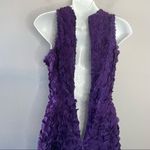 THEIA Flower Petal Dress Size 4 Beaded Fairytale Party Event Date Formal Wedding Purple Photo 8