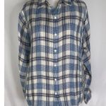 Velvet By Graham & Spencer Long Sleeves Blue Plaid Shirt With Pockets Small NWT Photo 2