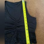 SheIn black contrast lace panel v neck tank top S Photo 4