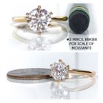 14KT 2 CARAT GENUINE MOISSANITE SOLID YELLOW GOLD RING NWOT Photo 9