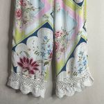 Vintage Surya floral and crocheted pull on crop pants size small Pink Photo 3