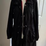 Jou Jou Black Trench Coat with Red Lining Photo 0