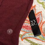 NY&C womens large drop shoulder drawstring hooded sweater dress with pockets NWT Red Photo 7