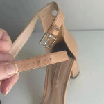 Stuart Weitzman  Nearly nude Sandal Block Heel Strappy Heels Like New‎ Size 12 Photo 8