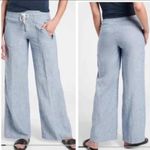 Athleta Cabo Linen Mid-Rise Wide Leg Pant In Chambray Blue- Women's Size 4 Photo 1