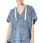 Splendid  Damen Women’s Blue Crewneck Short Sleeve Sweater Sweatshirt Pull Over Photo 0