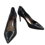 TED BAKER LONDON Pump Women Sz 8 Embossed Pointed Toe Black Party Business Retro Photo 10