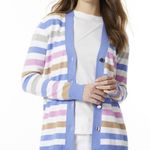 Jones New York NWT Women's Jersey Stripe Long Cardigan Sweater Photo 4