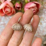 Rose Gold Zirconia Shell With Pearl Earrings Multiple Photo 0