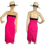 EXPRESS Stretch Strapless MIDI Dress Hot Pink and Black Size 8 Photo 1