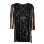 Soma Womens Size Medium Multicolor Paisley Print Cowl Neck Stretch A-Line Dress Photo 2