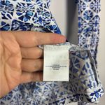 Lands' End Land’s End Women’s Blue White Geometric Print Long Sleeve Rash Guard Photo 5