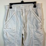 Anthropologie  Cream White Cropped Cargo Pants Tie Waist Womens Size 29 Photo 4