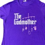 Gildan The Godmother T-Shirt Womens S Purple Baby Shower Gift Graphic Tee Photo 2