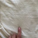 MONROW Cream Light Beige Draped Ribbed Knit Supima Cotton Tank Top Womens Medium Photo 5