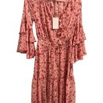 MISA Los Angeles Coco Pink Flowy Bohemian Chiffon Dress Ditsy Summer XS NWT $518 Photo 1