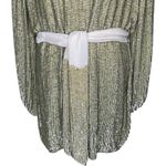 Retrofête Selma Champage Sequin Split Sleeve Keyhole Belted Robe Mini Dress Gold Photo 10