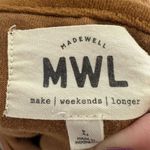 Madewell Women's Mustard Brown Velour Half-Zip Sweatshirt Size L Casual Photo 3