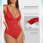 FeelinGirl Tummy Control Shapewear Bodysuits for Women Body Suits Deep V Red Size M Photo 3