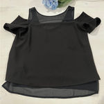 Cooper and Ella  Cold Shoulder Top Sheer‎ Black Blouse Party Casual S Photo 0