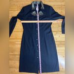 John Roberts Vintage Animal/Leopard Print Collar Black Blazer Dress, USA|Size:12 Photo 8