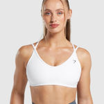 Gymshark NWT  BACK GAINS SPORTS BRA in white Photo 0