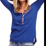 Free People NWT  Blue Thermal Top Photo 1