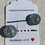 Handmade New 2 PC Sea 🐚 Shell Ocean Blue Hair Clips Bobbi pin Photo 2