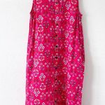 Ann Taylor Linen Blend Sleeveless Shirtdress in Red Floral Photo 1