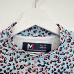 Movetes Sun Flex Mock Neck Long Sleeve Leopard Top Golf Outdoors Rash Guard XS Blue Photo 4