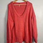 Free People  Brookside Tunic Sweater in Pink Lightning Oversized Boho Sz Large Photo 3