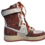 Nike Women’s Air Force 1 High 6” Wedge Sneakers Orange Zebra Print Size 9.5 Rare Photo 6
