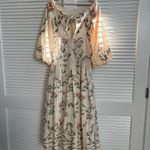 Agua Bendita NWOT  Cream Floral Long Sleeve Dress Photo 2