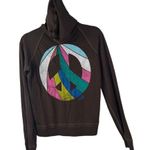 Victoria's Secret  Pink Y2K Peace Sign Brown Zip Up Sweater Size Medium Photo 0