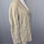 Banana Republic Cream Wool Alpaca Blend Chunky Cable Knit Cardigan Sweater M Photo 2
