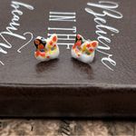 Handmade Kawaii Masquerade Kitty Cat Stud Earrings Photo 4