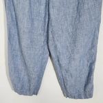 Jones New York Blue Cropped Pull-On Linen Pants Size Large Linen Tapered Pants Photo 2