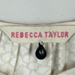 Rebecca Taylor  Top Women's 0 White Animal Silk Blend Keyhole Neck‎ Classic Work Photo 3