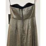 Theia Farren Strapless Gown Dress Pewter Satin Size 4 NWT Flattering MOB Dress Gold Photo 12