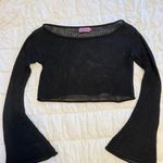 Edikted Black Knit Bell Sleeve Crop Top Photo 0