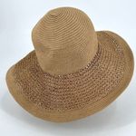 J. Crew Women's Straw Woven Textured Floppy‎ Sun Shade Hat Tan Size Medium Photo 4