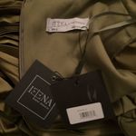 Mac Duggal  49718 Womens Olive Long Sleeve High Neck Heat Pleated Dress Flaws Photo 14