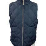 J.Crew  Women's Blue Down Fill Quilted High Neck Sleeveless Vest Puffer Jacket M Photo 0