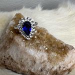 "Stunning Stauer .925 Sterling Silver CZ Sapphire Ring Photo 4