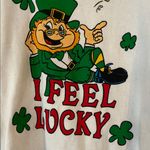 vintage 90s I FEEL LUCKY LEPRECHAUN SHAMROCK CLOVER ST PATRICKS DAY SWEATSHIRT Size XL Photo 2