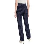 Theory  NWT womens 6 Navy & white Traceable Wool pinstriped Cropped Pants Photo 9