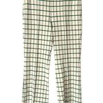 Anthropologie The Essential Cropped Flare Pants Green Cream Plaid size small Photo 2