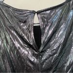 Topshop Grey Metallic Asymmetric Top Blouse Size 6) Photo 3
